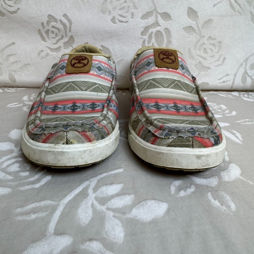 Twisted X Women's Cream Sage Coral Slip-On Hooey Loper with ecoTweed Lining 7M - Picture 2 of 7
